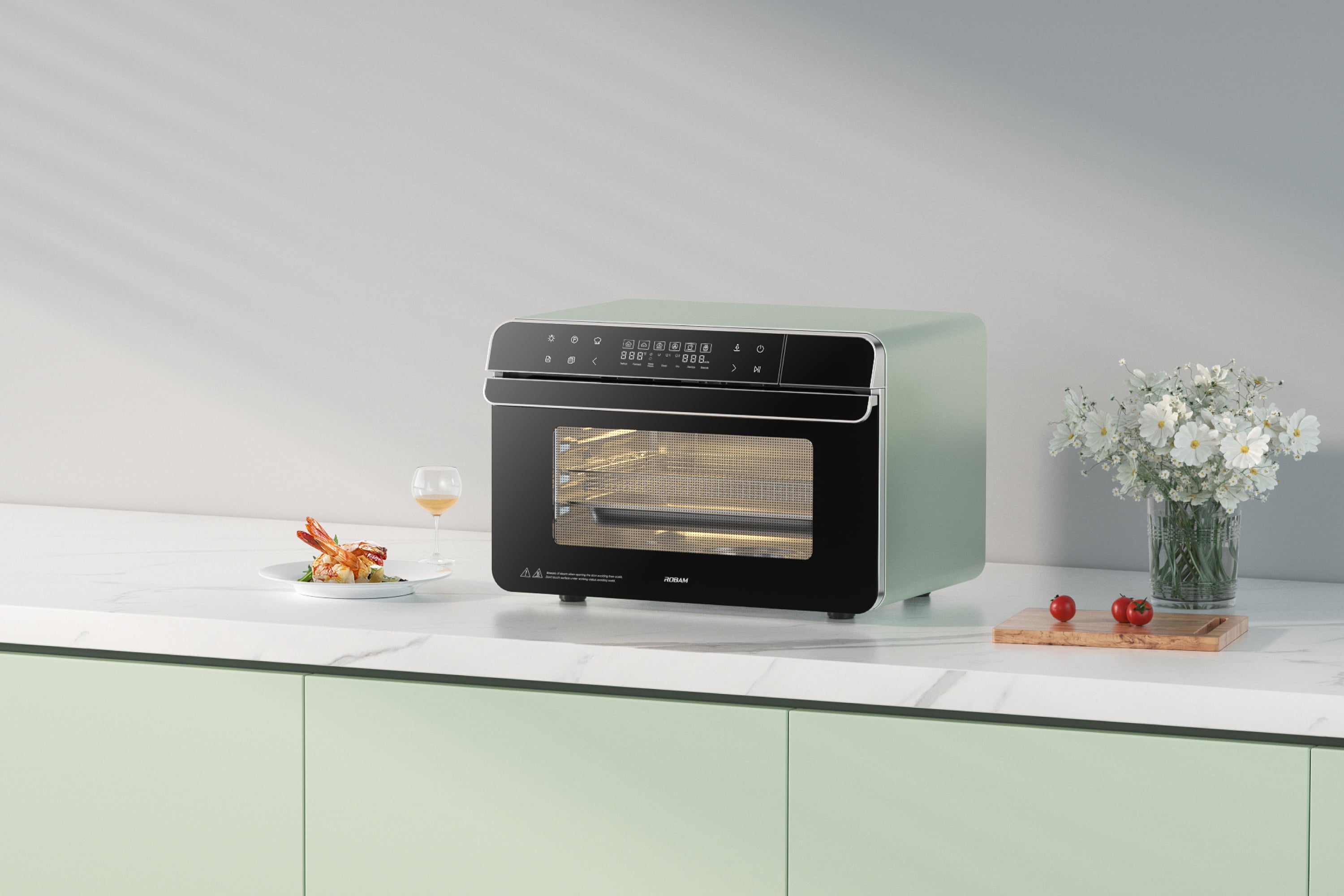 Robam R-Box Green Convection Toaster Oven with Rotisserie (1800-Watt)