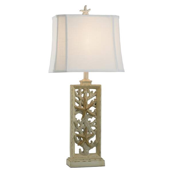 South Cove 33 in. Weathered Cream Table Lamp