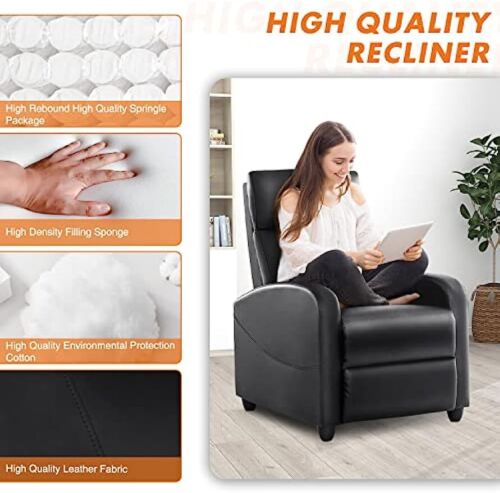 PU Leather Recliner Chair Living Room Massage Single Sofa Home Theater Chairs