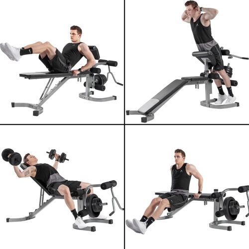 Weight Bench with Leg Extension - 6+3 Positions Adjustable Olympic Utility Bench