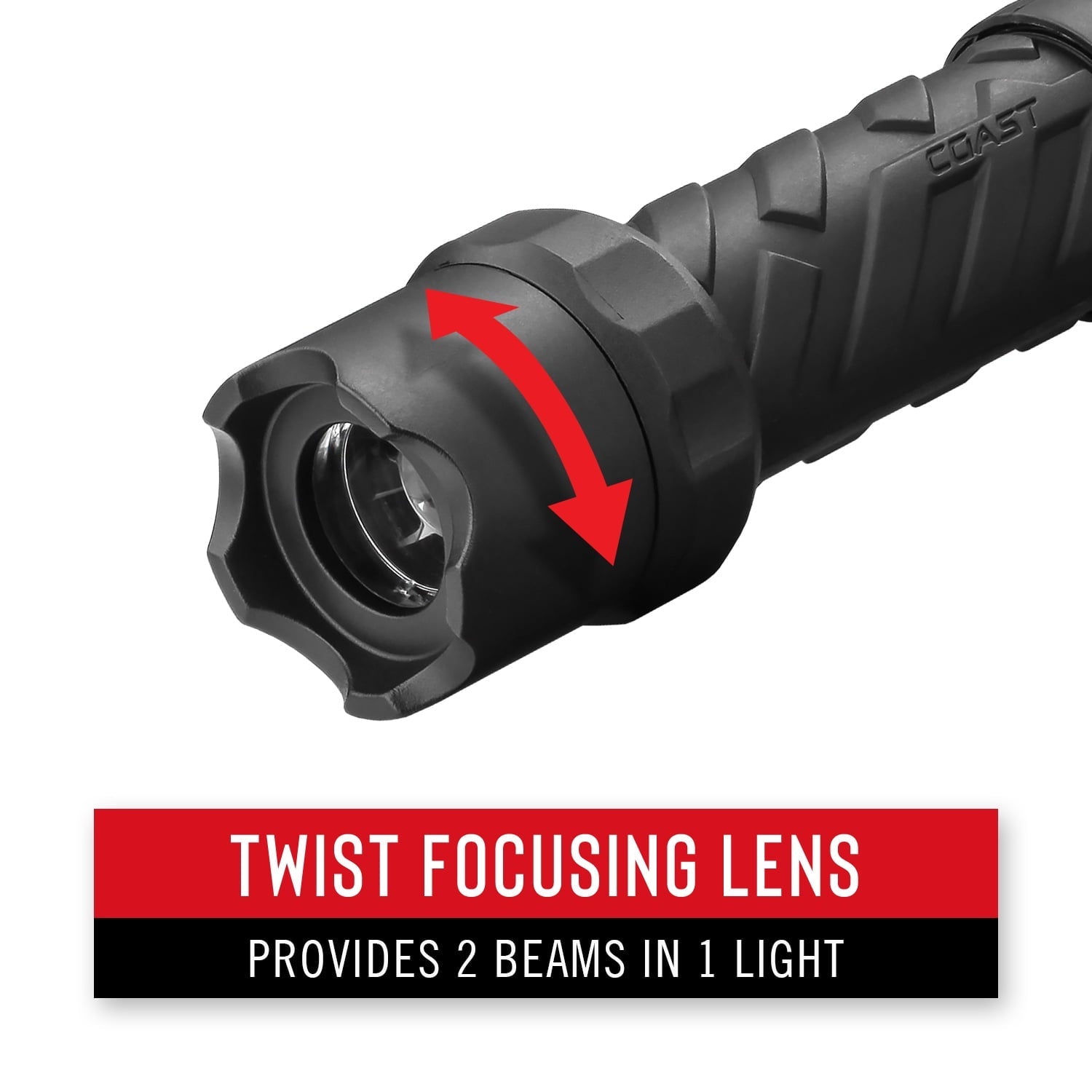 COAST Polysteel 250 Heavy-Duty 390 Lumen LED Twist Focus Flashlight with 3 x AAA Batteries, 4.1 oz.