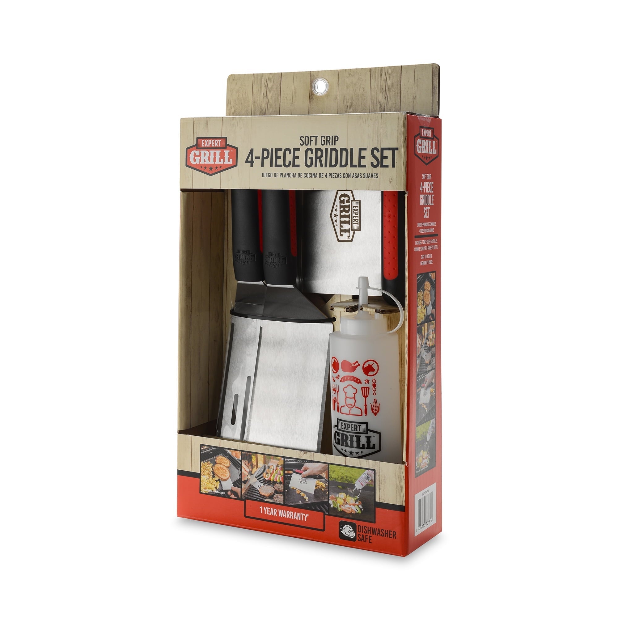 Expert Grill Stainless Steel Barbecue Griddle Tool Set, 4 Pieces