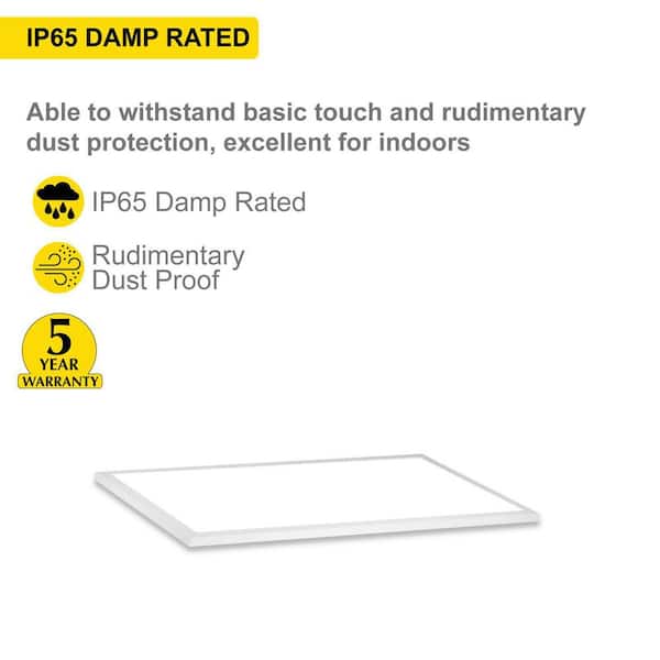 1 ft. x 4 ft. LED Thin Flush Surface Mount Panel W/Built in Internal Driver, 5 CCT 2700K to 5000K, Dimmable, (2-Pack)