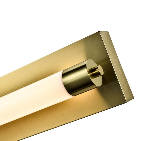 Procyon 24 in. ETL Certified Integrated LED ADA Compliant Bathroom Lighting Fixture in Antique Brass