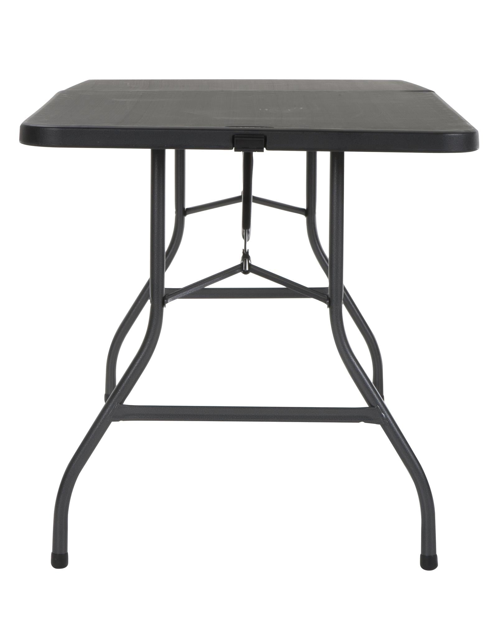 Cosco 6 Foot Centerfold Folding Table, Black