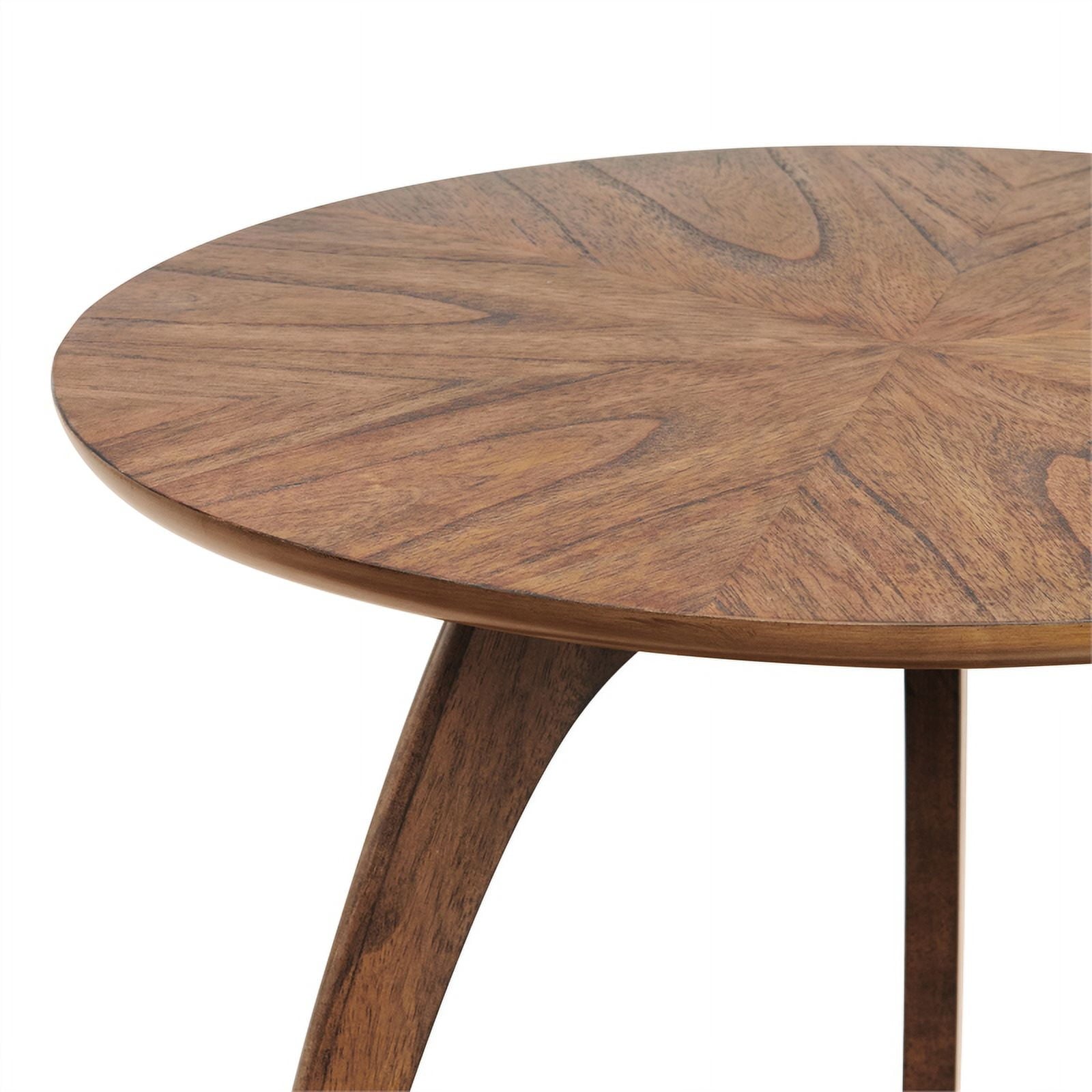 Martin Svensson Home LAX Round Wood End Table in Warm Nutmeg