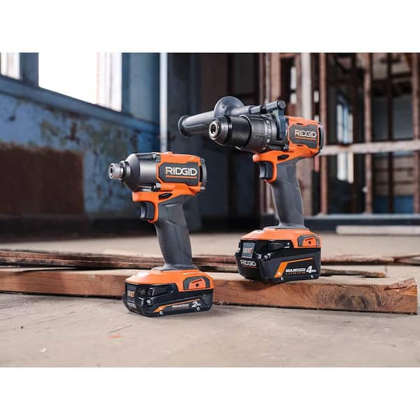 18V Brushless Cordless 2-Tool Combo Kit with (2) Batteries, Charger, Bag, and 15 Amp 10 in. Dual Bevel Miter Saw