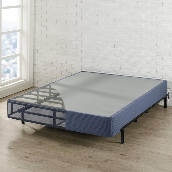 Easy Assembly Box Spring with Heavy Duty Steel, Navy, Queen