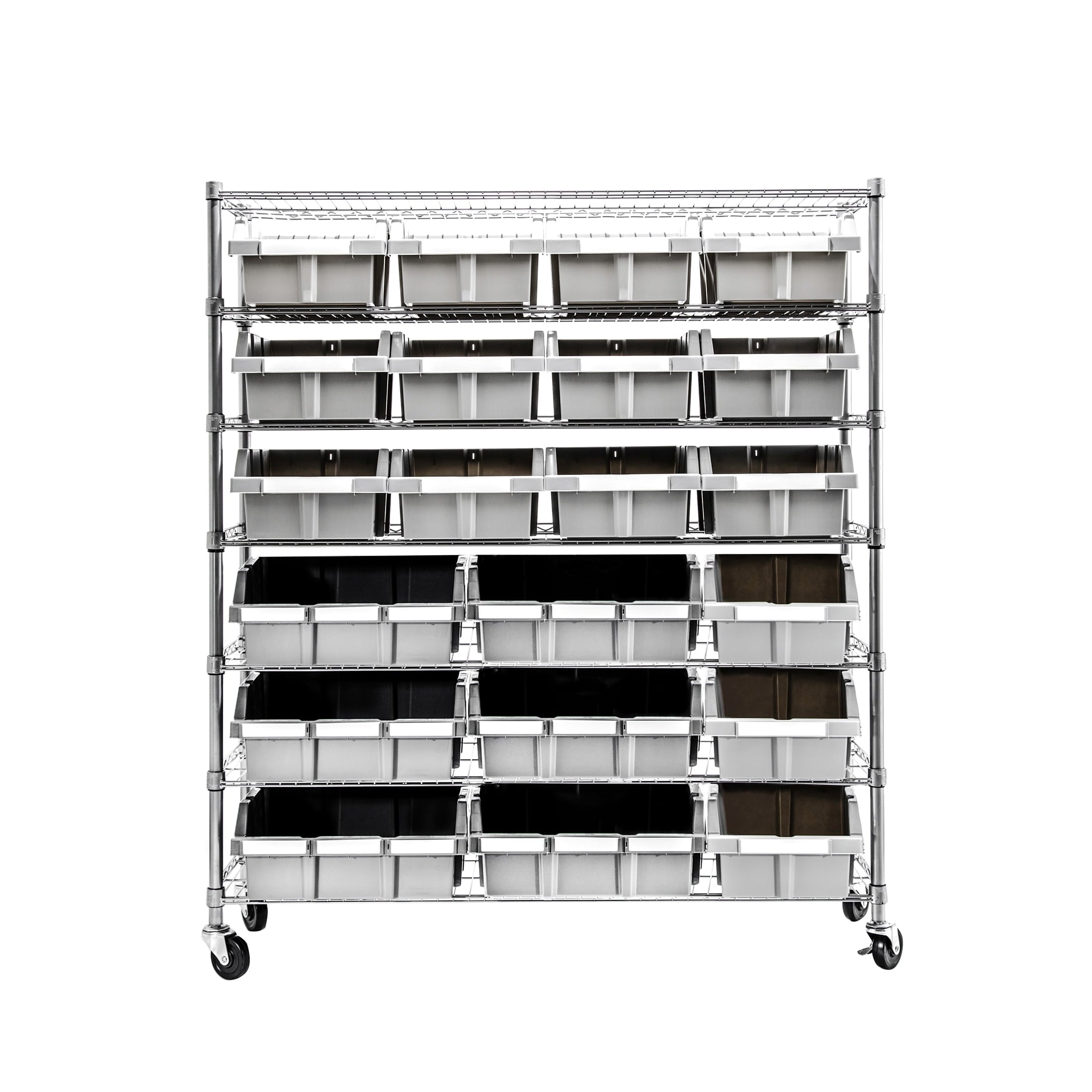 Seville Classics Extra-Wide 7-Tier NSF 21-Bin Rack, 48