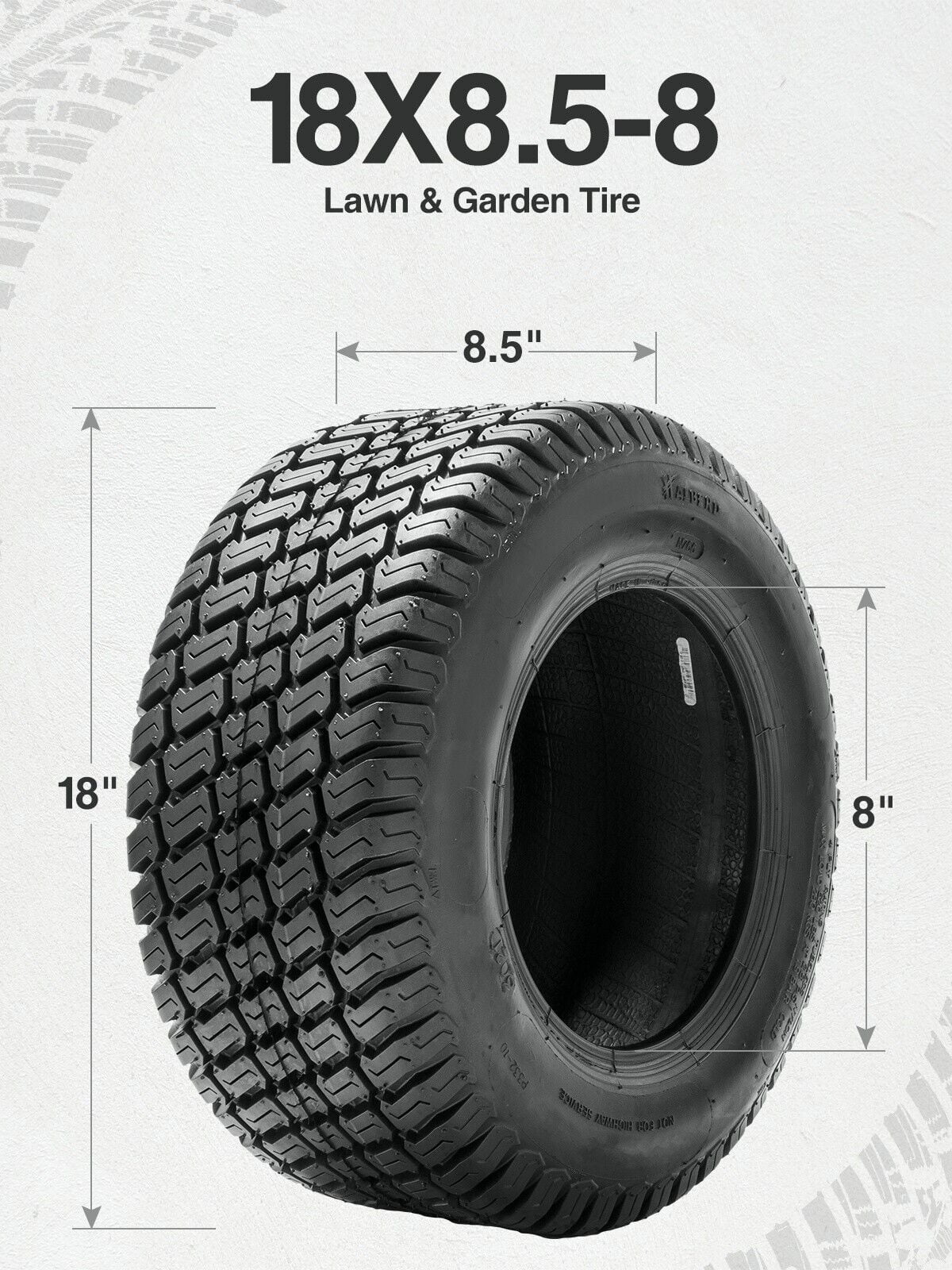 18x8.50-8 Lawn Mower Tires 4Ply 18x8.50x8 18x8.5-8 Garden Tractor Tire Tubeless Heavy Duty  Tyre