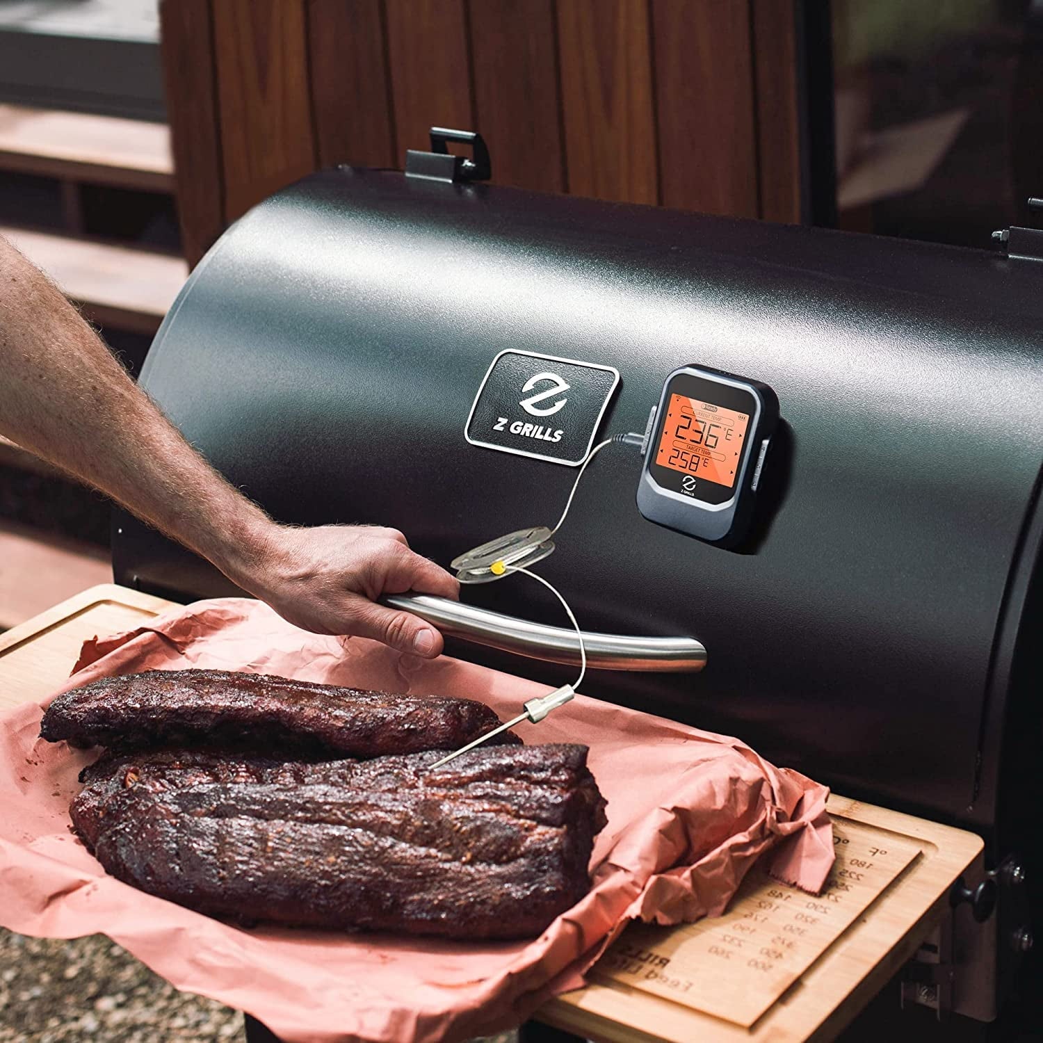 Z GRILLS Digital Wireless Meat Thermometer with 8 Probes for Smoker Grill BBQ Thermometer (Bluetooth)