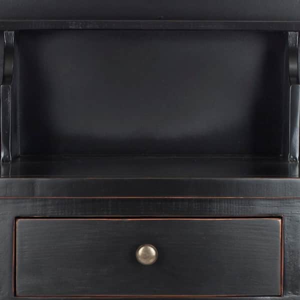 Landon 36 in. 5-Drawer Black Writing Desk