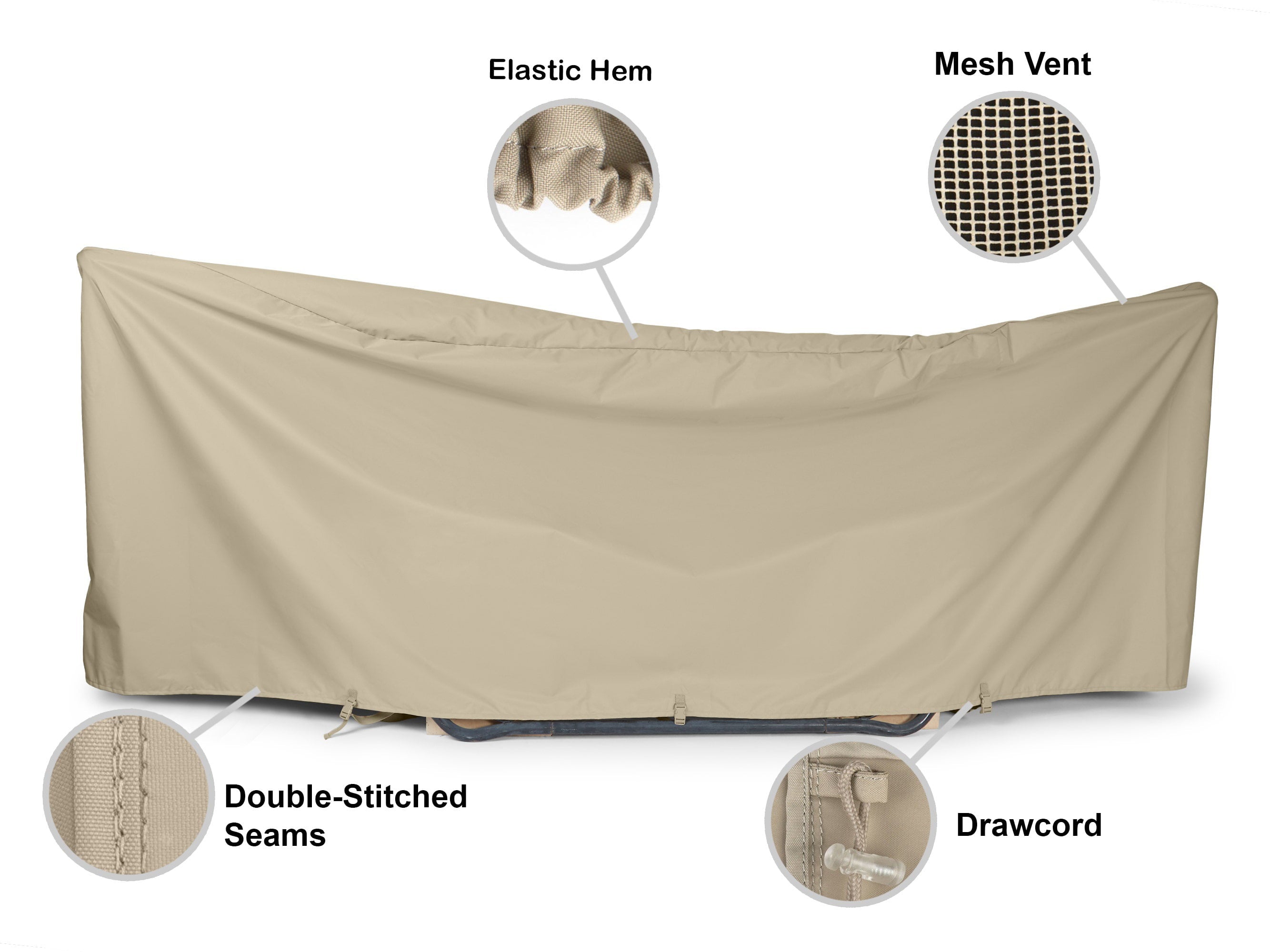 Covermates Hammock Cover - Weather Resistant Polyester, Double Stitched Seams, Securing Buckle Strap, Seating and Chair Covers-Khaki