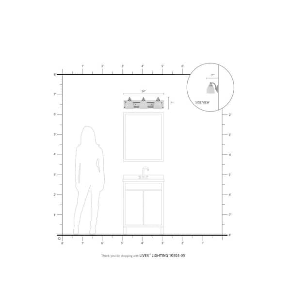 Springfield 3 Light Polished Chrome Bath Vanity