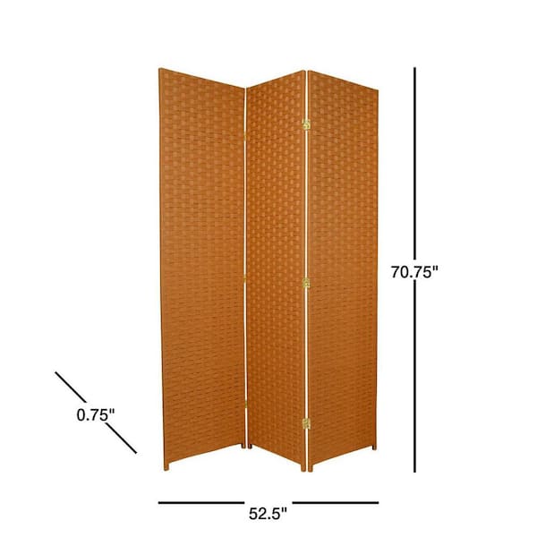 6 ft. Rust 3-Panel Room Divider