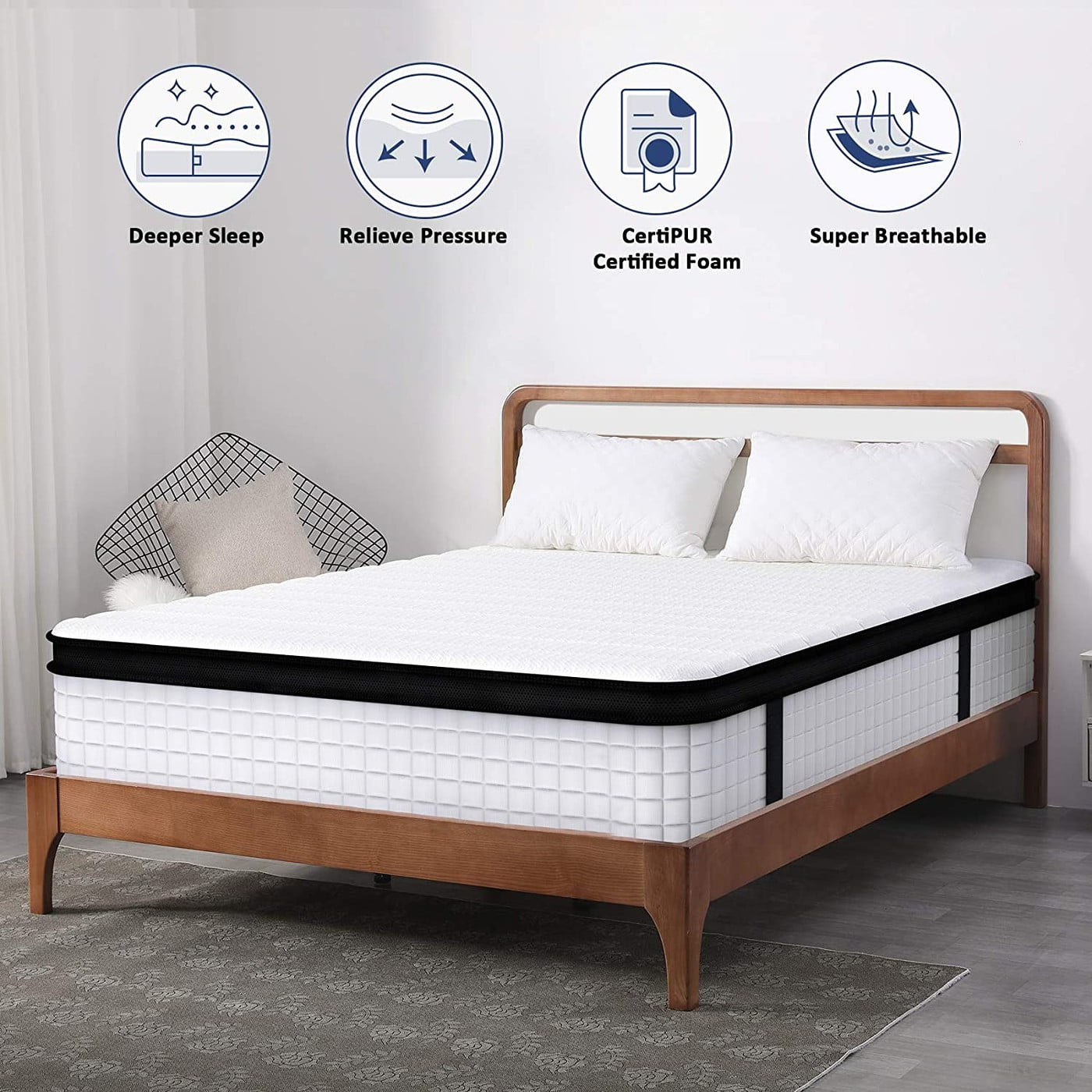 MUSSER 10 Inch Hybrid Mattress of Comfort Foam And Durable Springs Mattress Twin