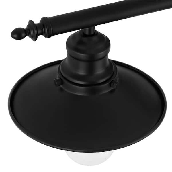 Glenhurst 25 in. 3-Light Industrial Farmhouse Black Bathroom Vanity Light Fixture with Metal Shades