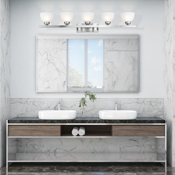 Somerset 5 Light Brushed Nickel Bath Vanity