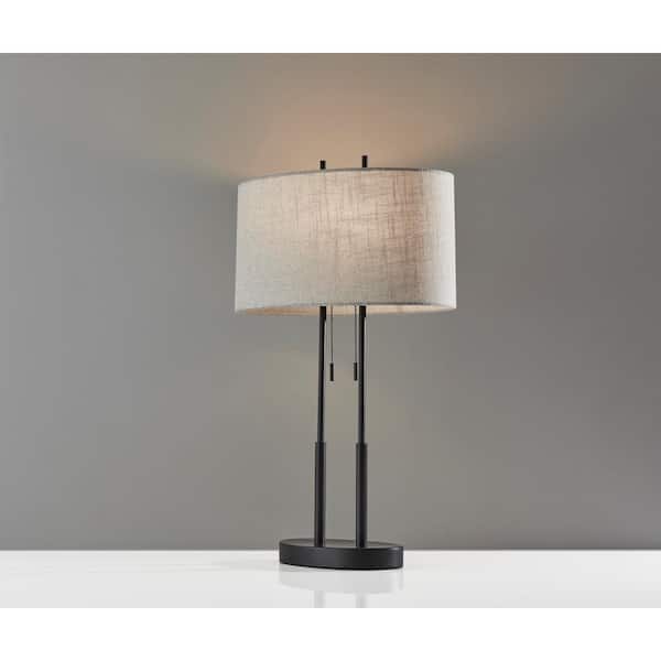 Duet 27 in. Antique Bronze Table Lamp