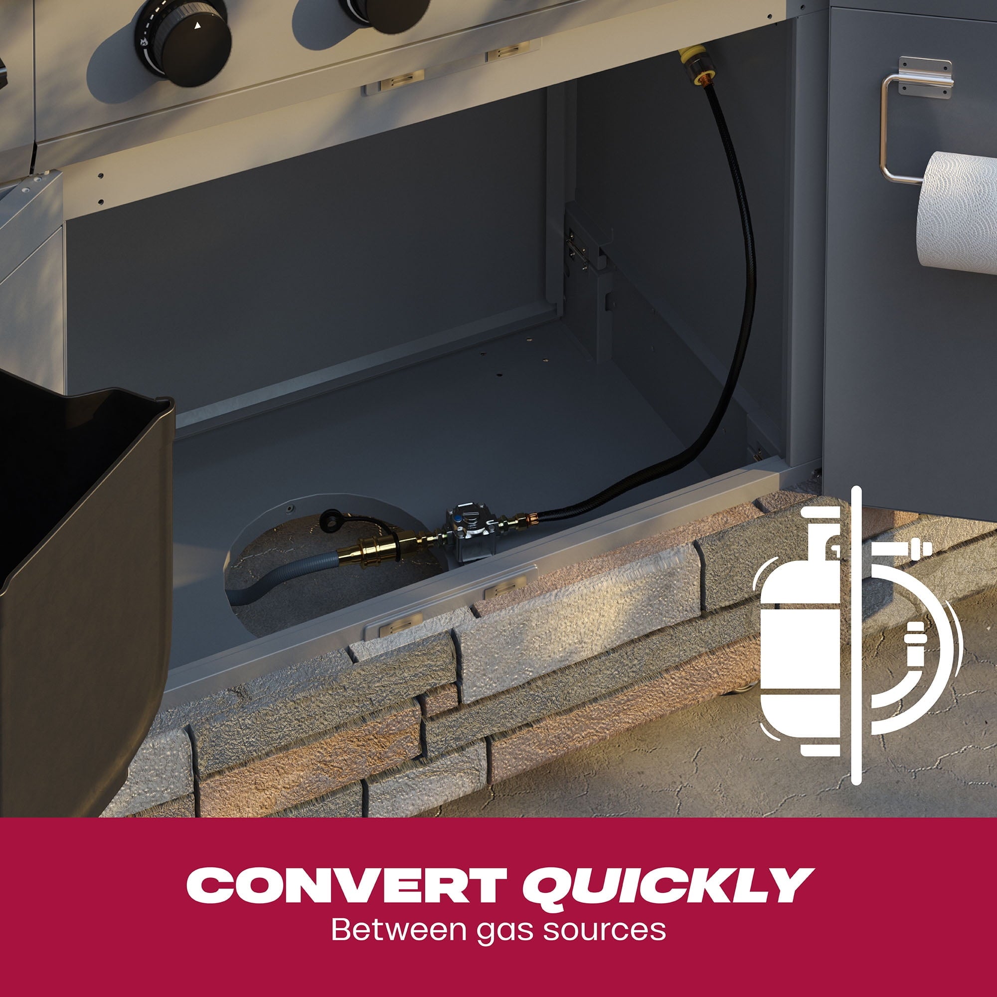 TYTUS 4-Burner Fresno Series Gunmetal Gray + Graphite Stone Island Grill