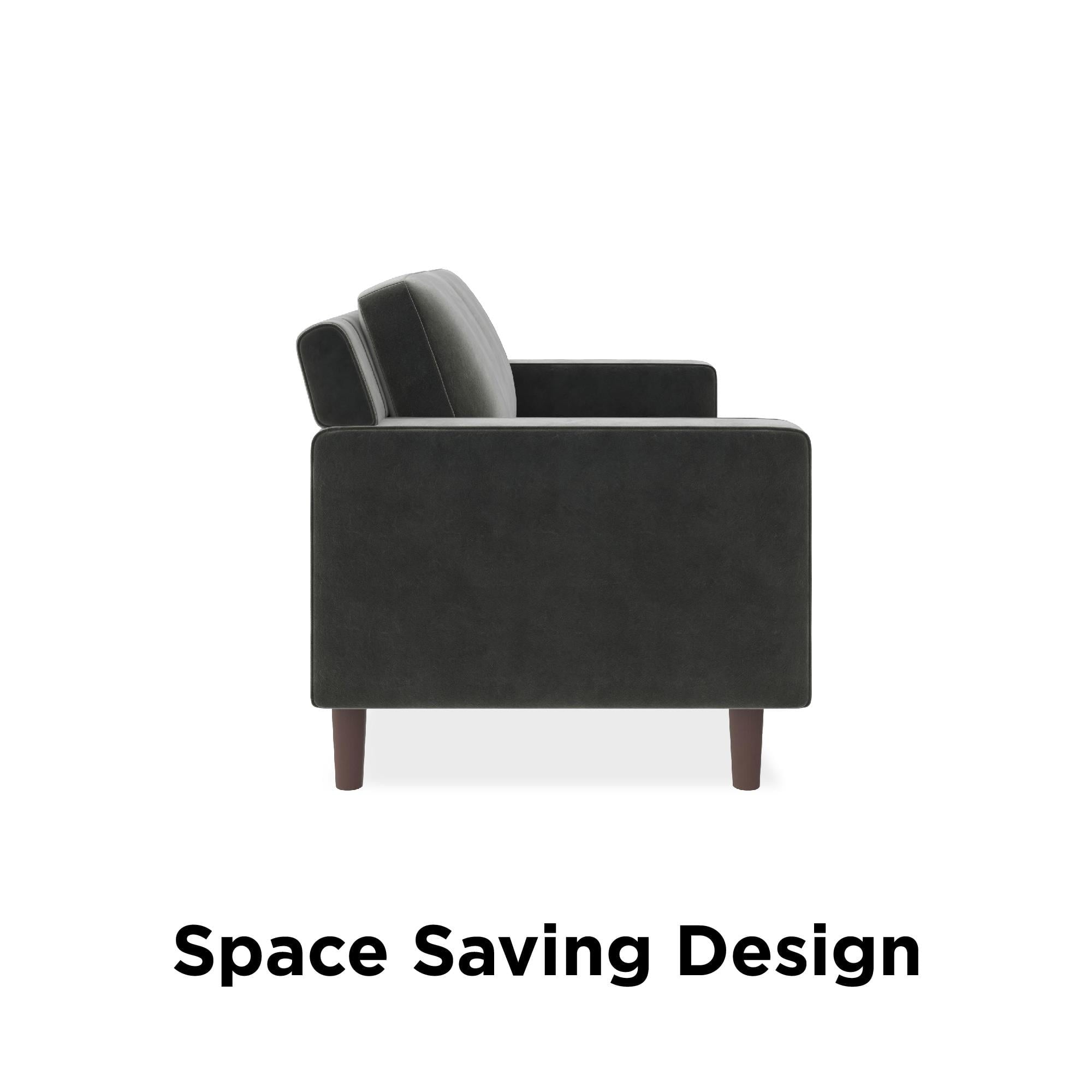 DHP Bryanna Loveseat 2 Seater Sofa , Gray Velvet