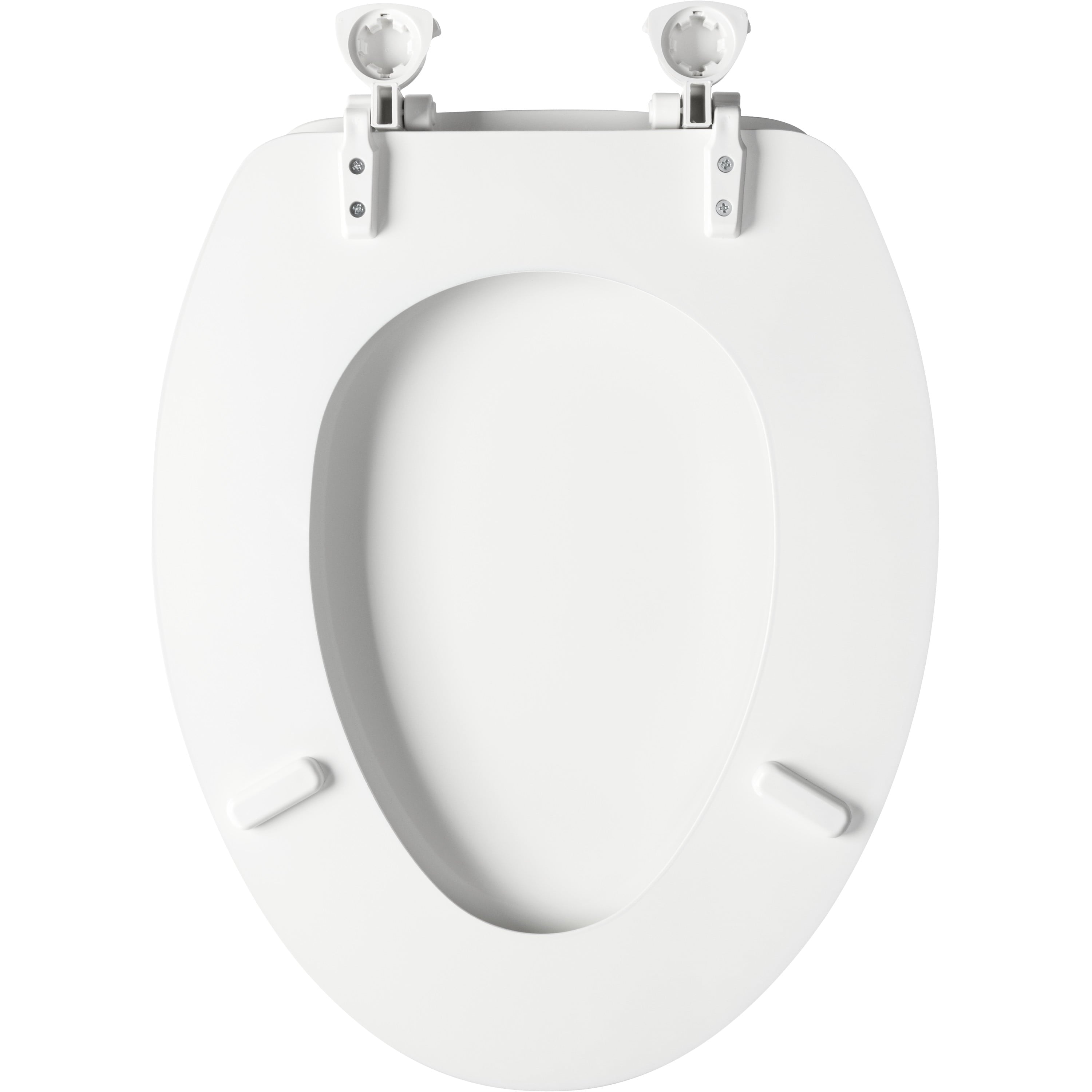 MAYFAIR Elongated Enameled Wood Toilet Seat in White with Easy•Clean & Change® Hinge