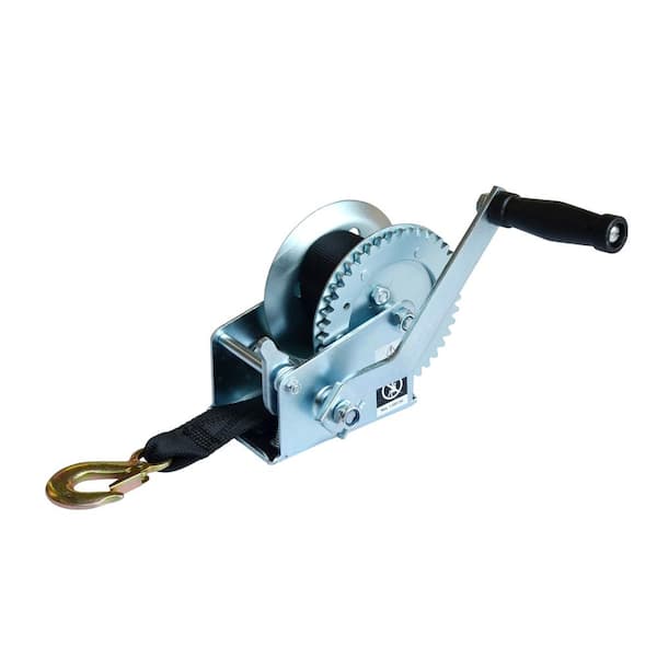 1500 lbs. Capacity Trailer Winch with 20 ft. Strap and Hook
