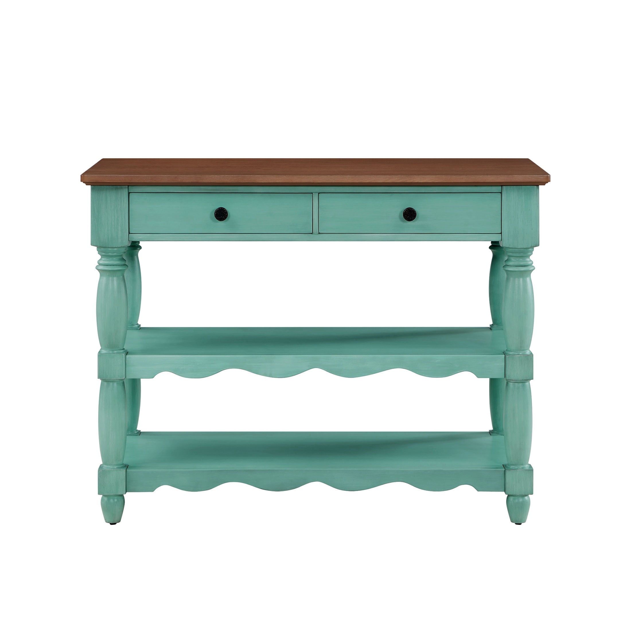 The Pioneer Woman Kitchen Island Made With Solid Wood Frame, Teal