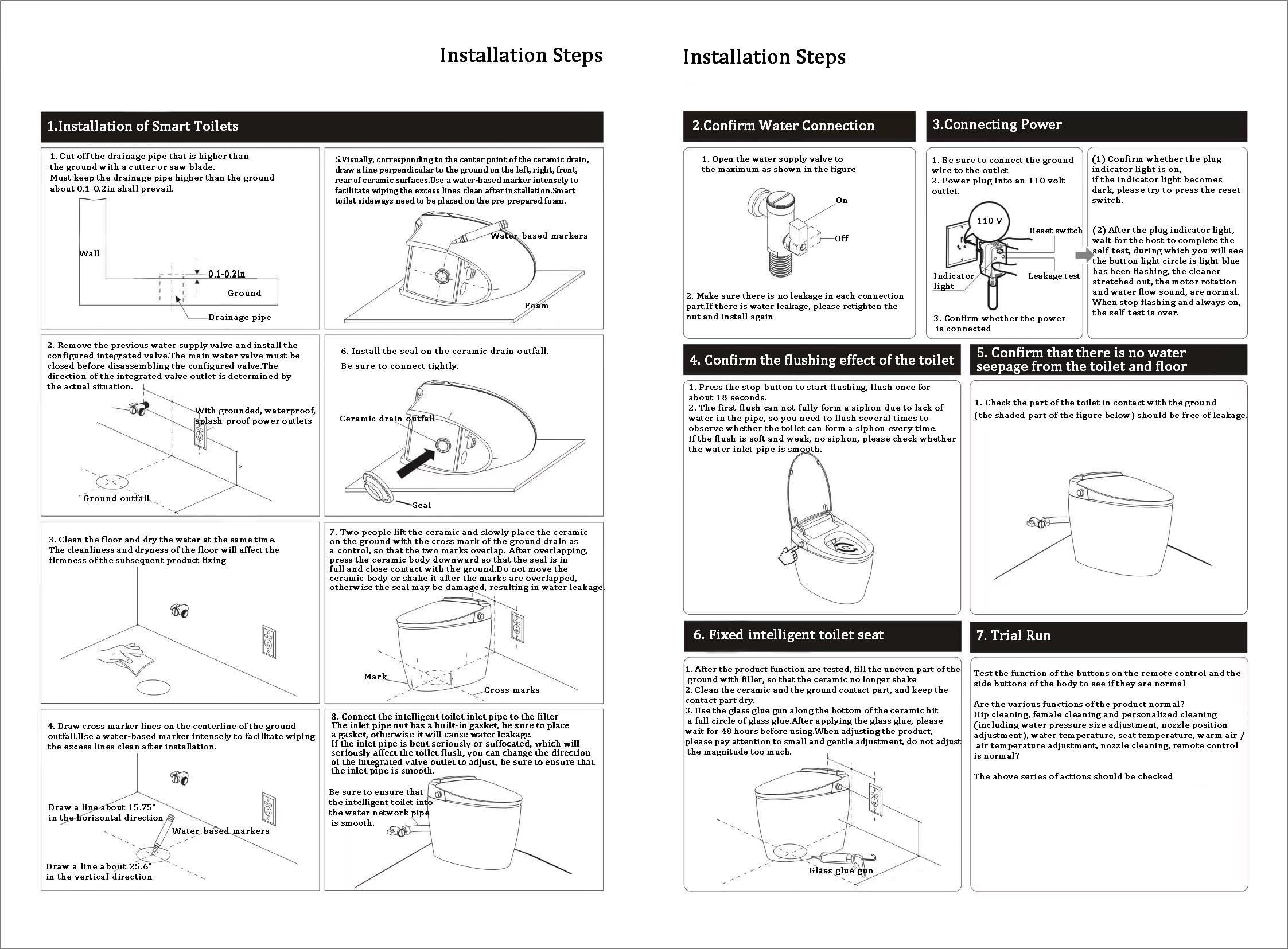 Yulika Smart Toilet, One piece Auto Open/Close Lid Toilet with Auto-Flush, Adjustable Heated Seat,Warm Water and Dry,No water pressure limitation tank