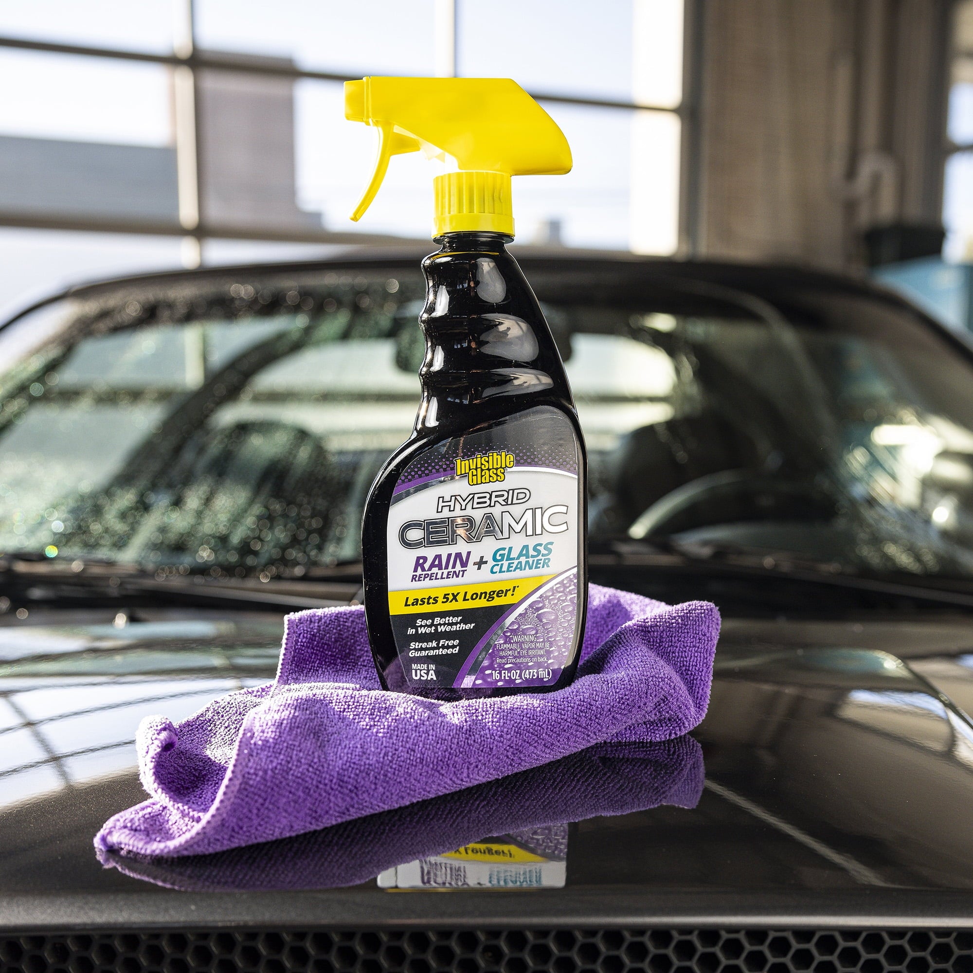 Invisible Glass 92183 Hybrid Ceramic Rain Repellant Plus Glass Cleaner,  16 oz