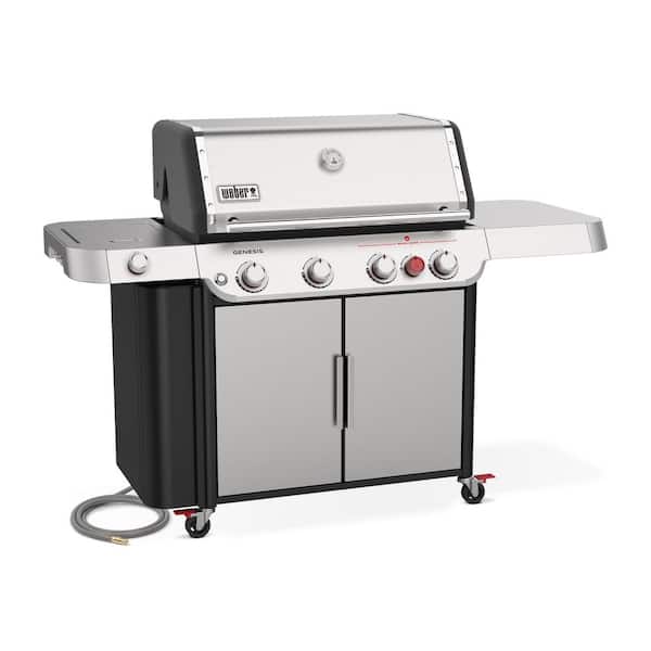 Genesis S-435 4-Burner Natural Gas Grill in Stainless Steel with Side Burner