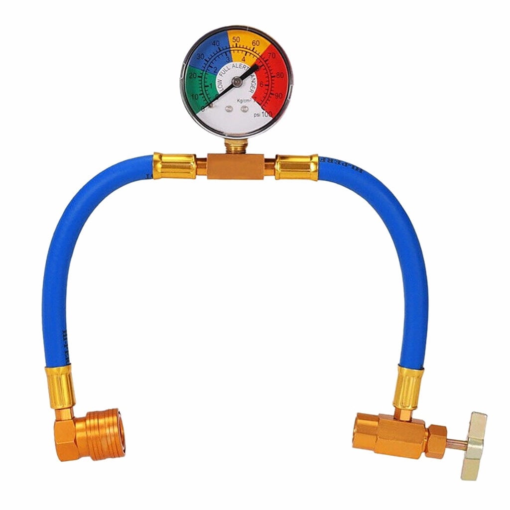 Car R134A A/C Air Conditioning Refrigerant Recharge Hoses Tool With Gauge Tube