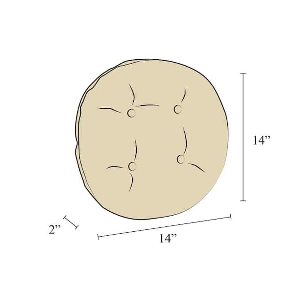 Gripper Non-Slip 14 in. x 14 in. Omega Chestnut Tufted Barstool Cushions (Set of 2 )