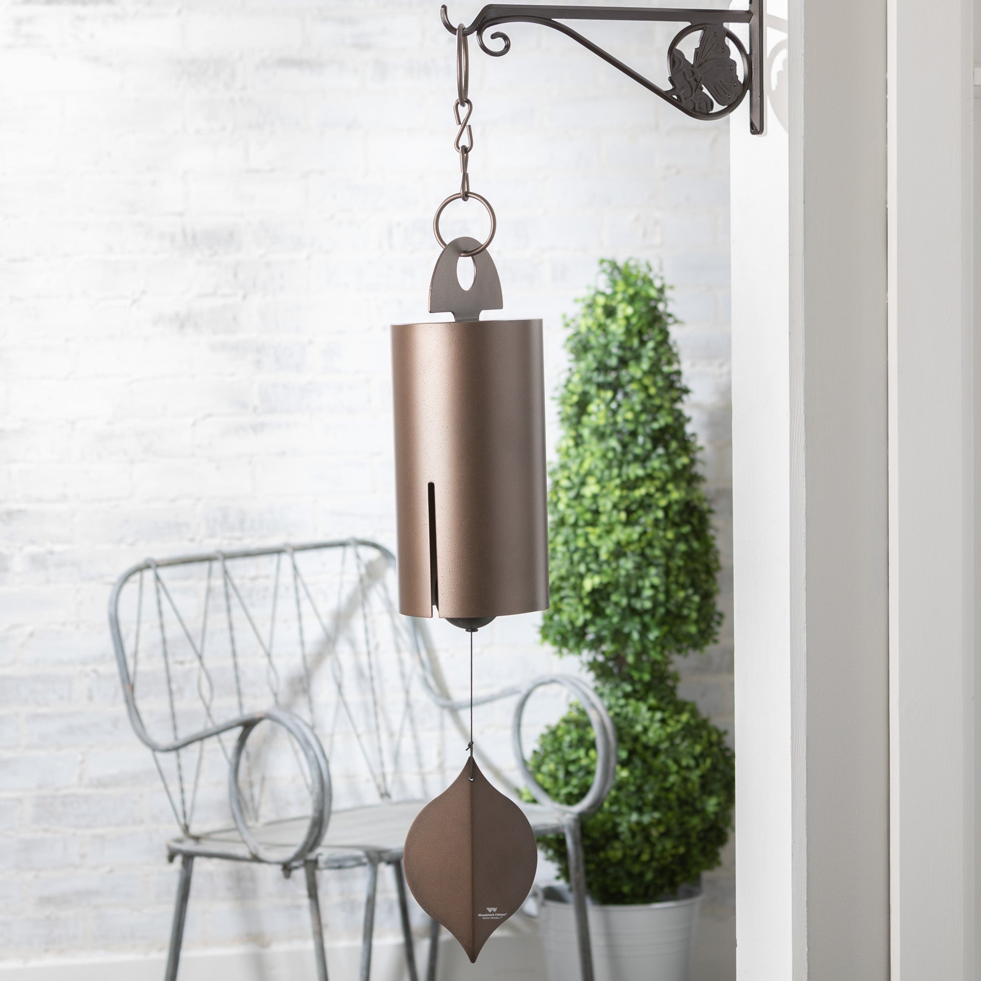 Woodstock Wind Chimes Signature Collection, Heroic Windbell, Large, 40'' Antique Copper Wind Bell HWLC