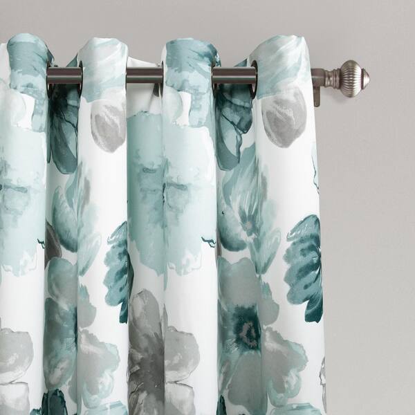 Leah 52 in. W x 45 in. L Light Filtering Window Curtain Panels Blue