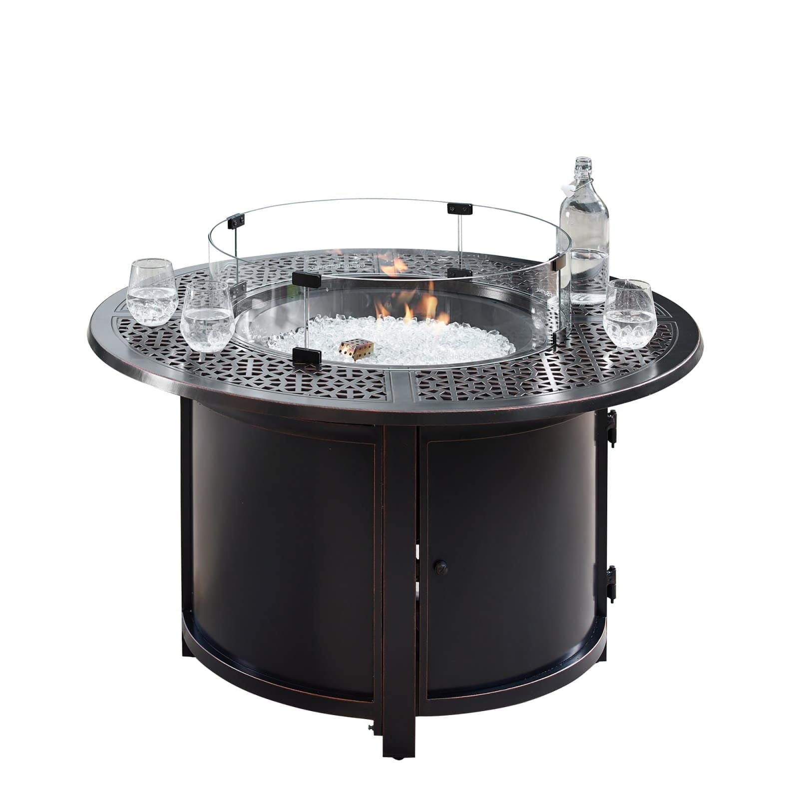 Oakland Living Dubai 44 in. Round Propane Fire Pit Table