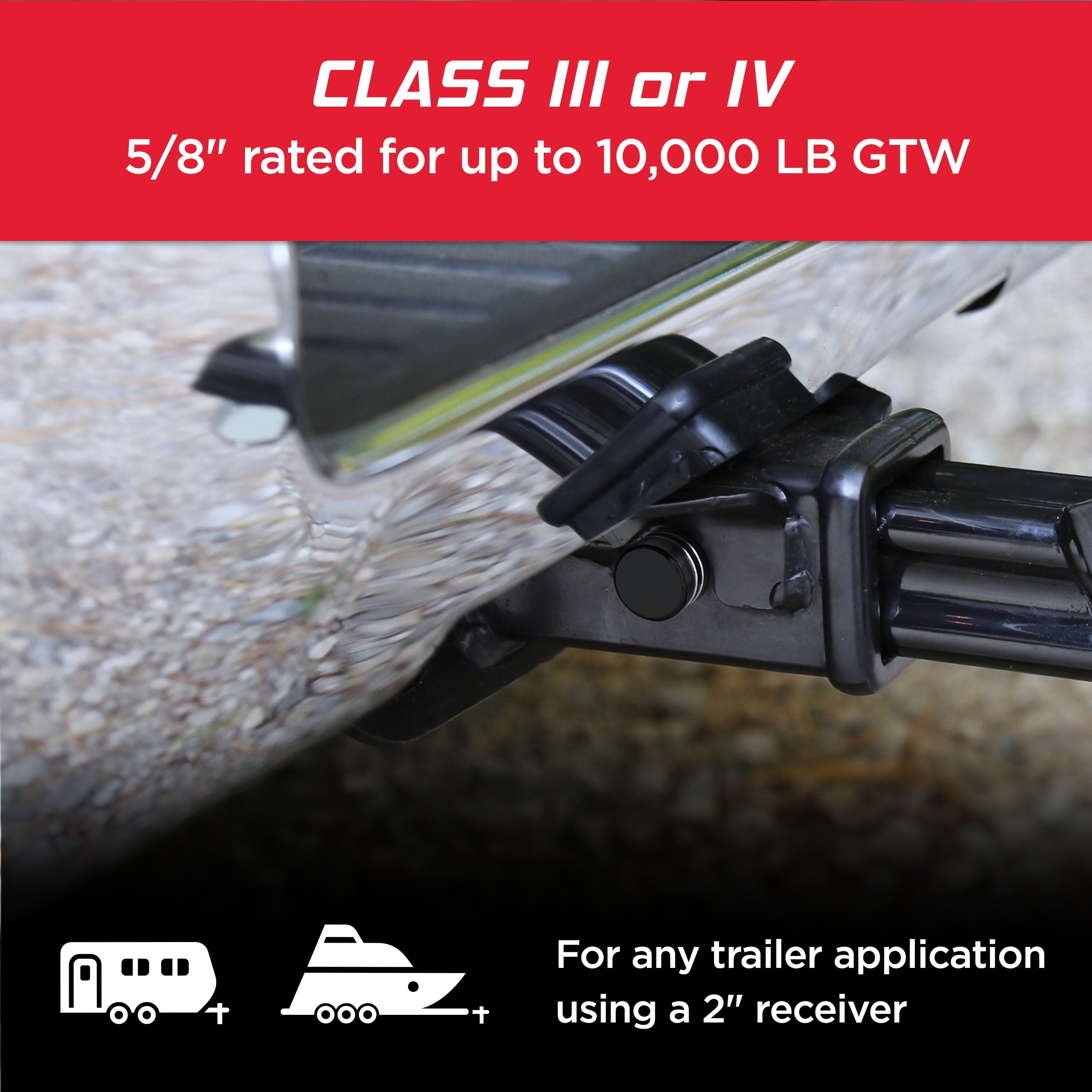 TowSmart 5/8 in. Barrel Style Receiver Lock, Black Powder Coat, 7278