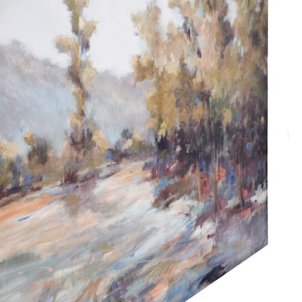 Tree Line View 1-Piece Unframed Acrylic Painting Nature Wall Art 40 in. x 1.5 in.