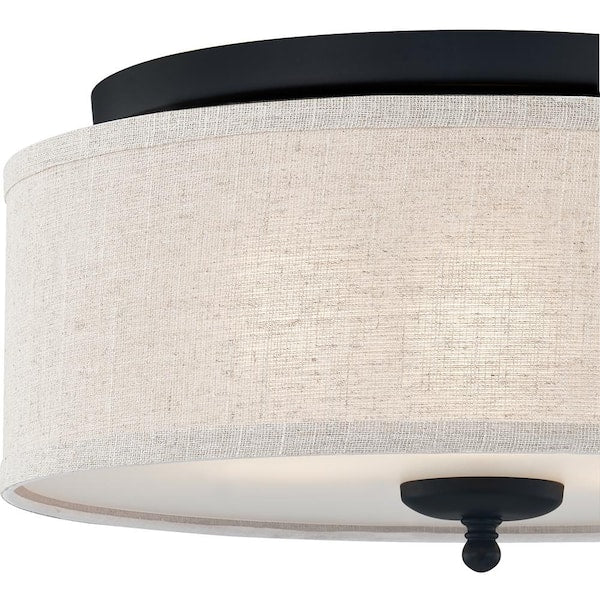Blanche 16 in. 3-Light Matte Black Flush Mount