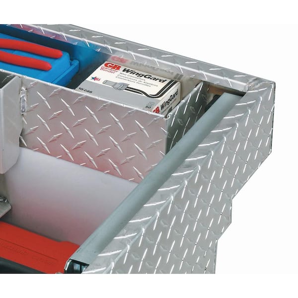 71 in. Black Diamond Plate Aluminum Full Size Crossover Single Lid Truck Tool Box with Pushbutton Gear-Lock™