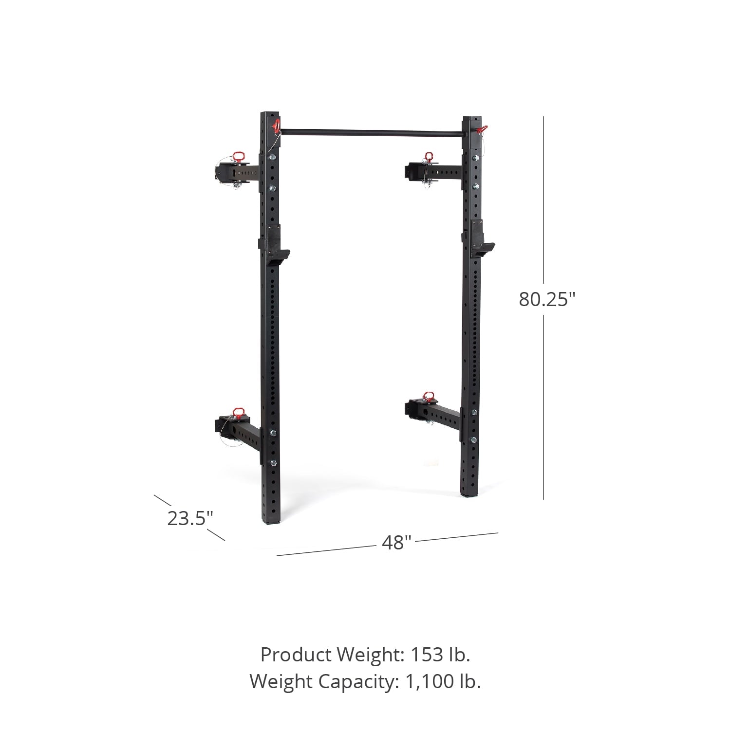 Titan Fitness X-3 Series 80-inch Wall Mounted Folding Power Rack, Space Savings Rack, Folds up to 5-inches from the Wall