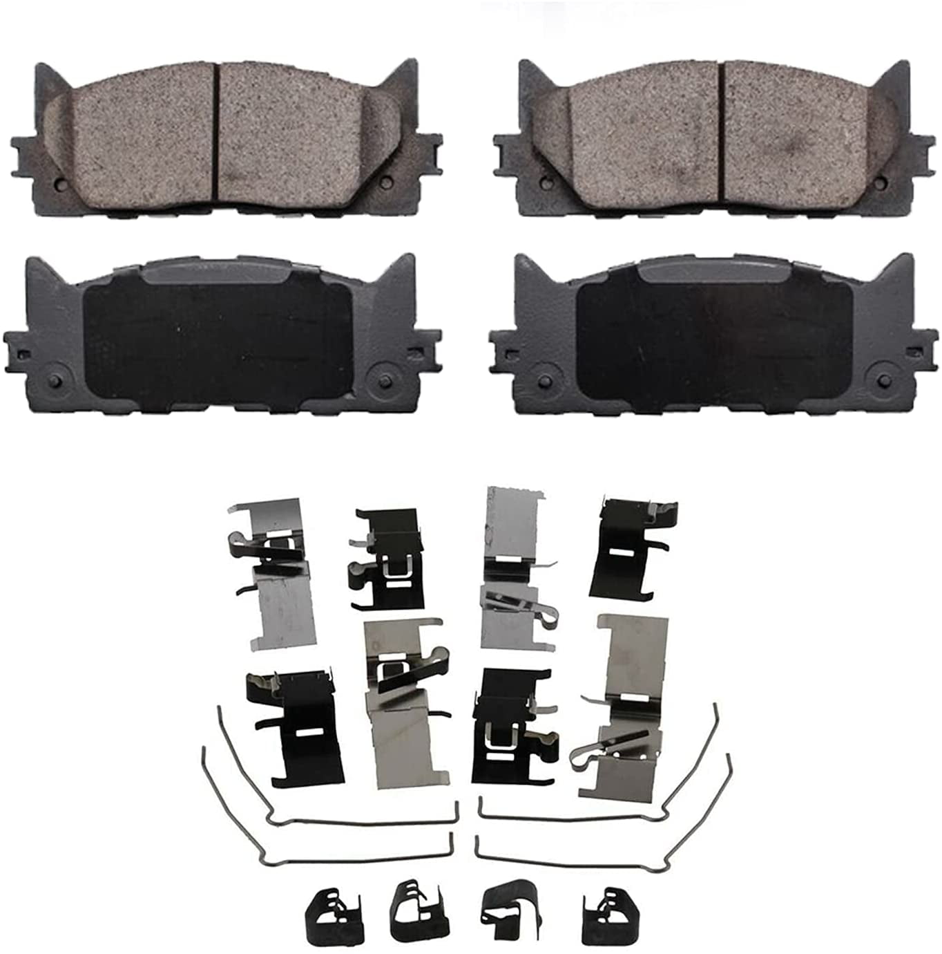 Detroit Axle - Brake Pads for 07-17 Toyota Camry 08-18 Avalon Lexus ES300h, 07-18 ES350, 4 Ceramic Brake Pads Front & Rear 2008 2009 2010 2011 2012 2013 2014 2015 2016 2017 Replacement
