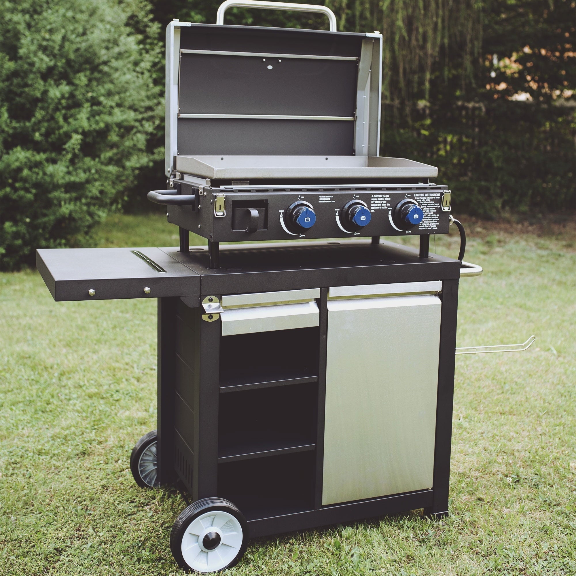 Universal Rolling Prep Cart for Portable Outdoor Griddle and Grills