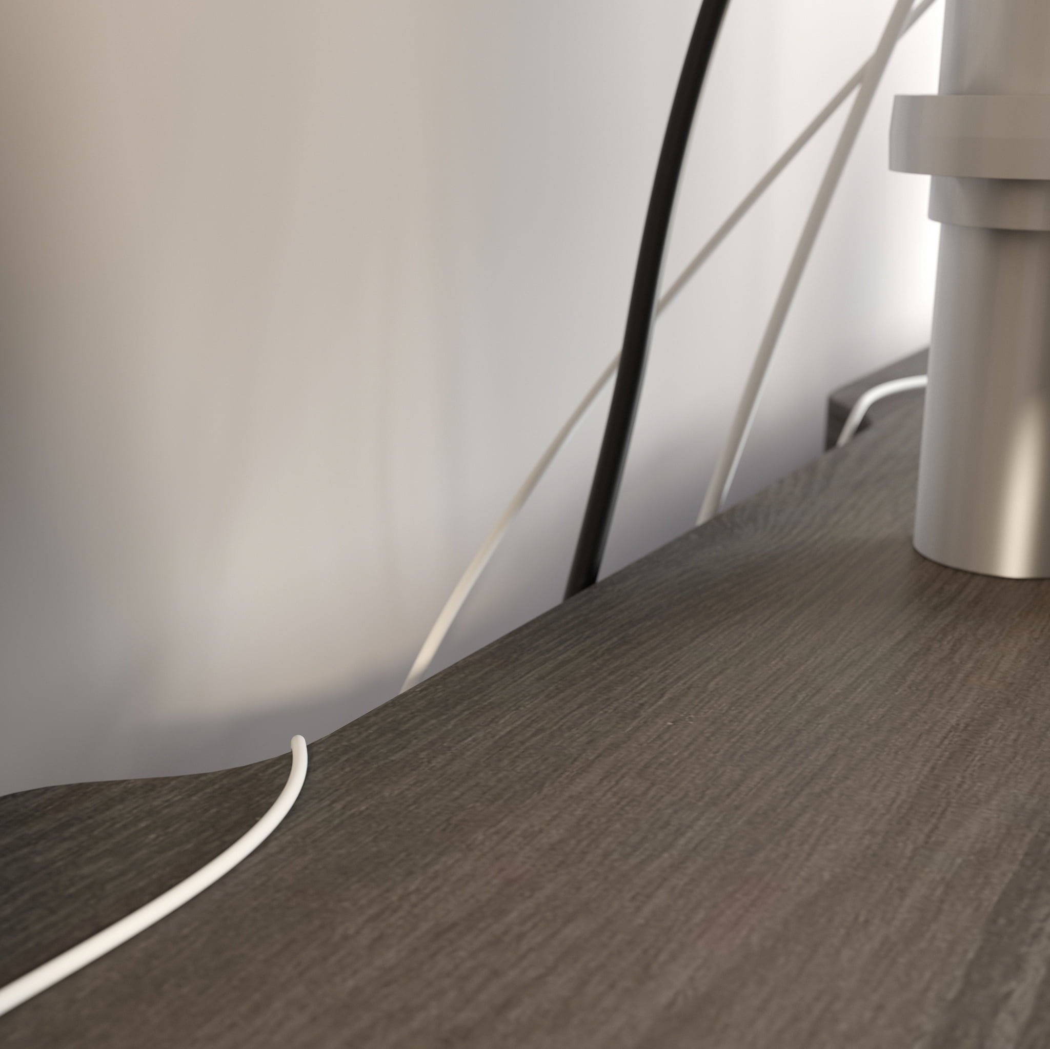 Sauder Gaming Desk with Charcoal Ash Accent Top, White Finish