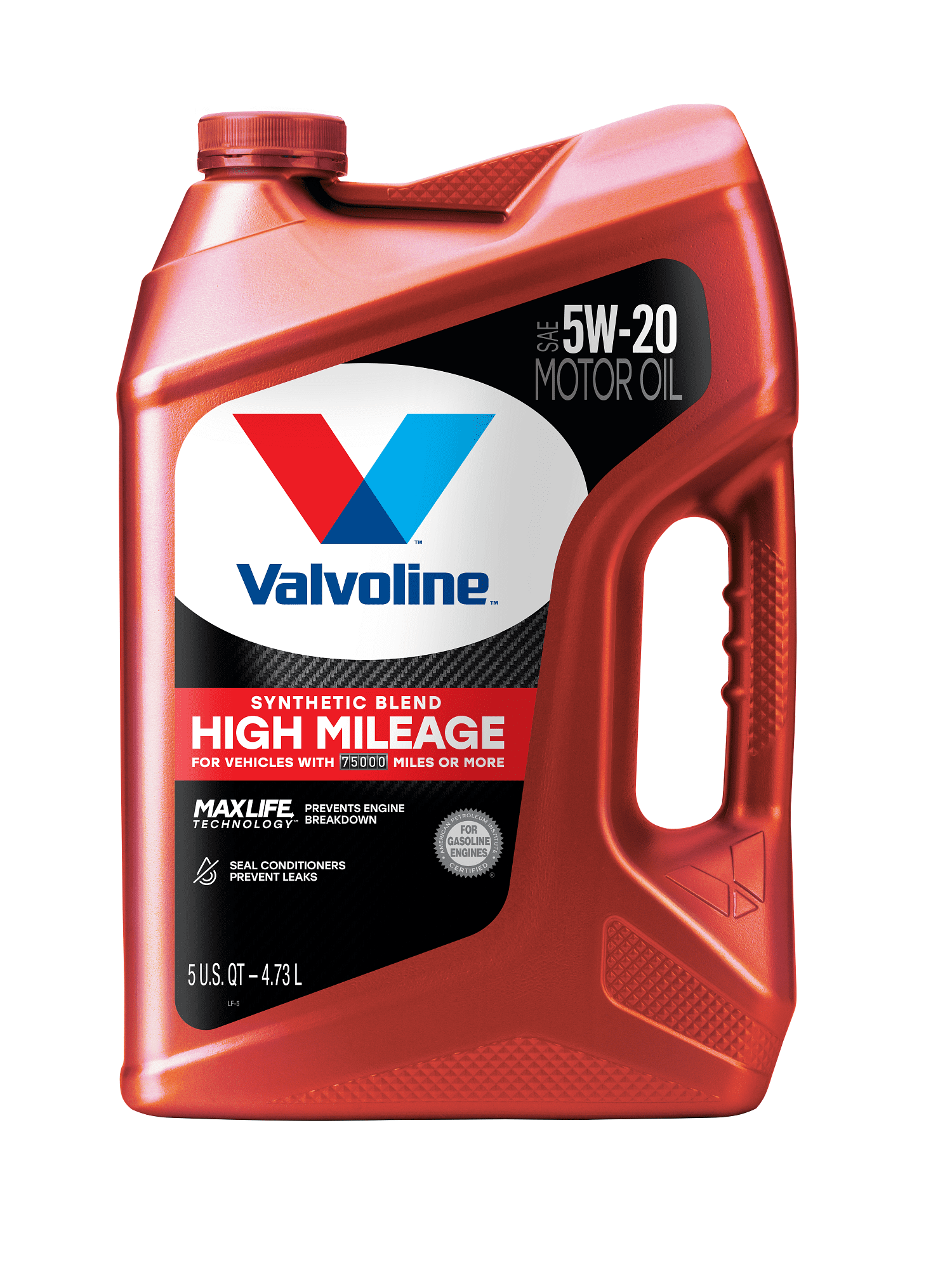 Valvoline High Mileage MaxLife 5W-20 Synthetic Blend Motor Oil 5 QT