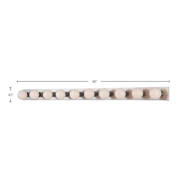 10-Light Brushed Nickel Bath or Vanity Light
