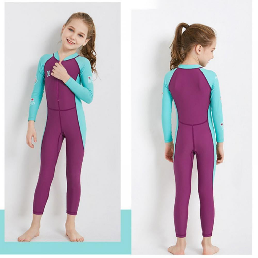 Kids Diving Suit Neoprene Wetsuit Long Sleeves UV Protection Swimwear S-2XL