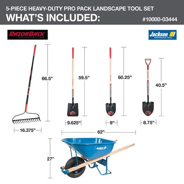 5-Piece Pro-Grade Landscape Garden Tool Set