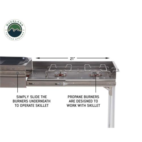 Overland Komodo Camp Kitchen Dual Grill Skillet Folding Shelves - 30100001