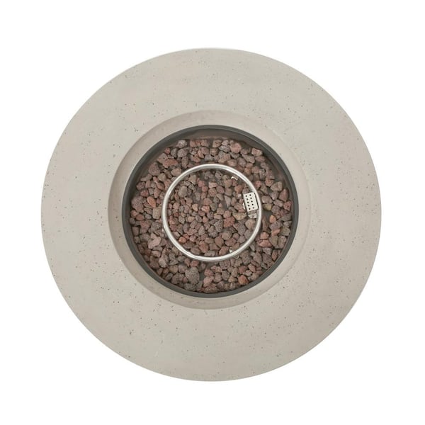 Mayfair Light Gray Circular Stone Fire Pit (No Tank Holder)